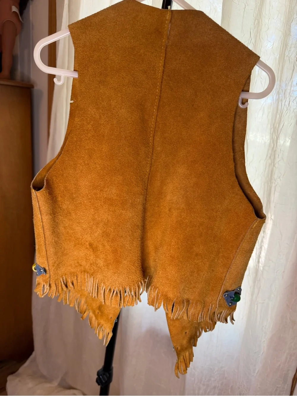 Vintage Kids Suede Western Fringe Vest - Brown